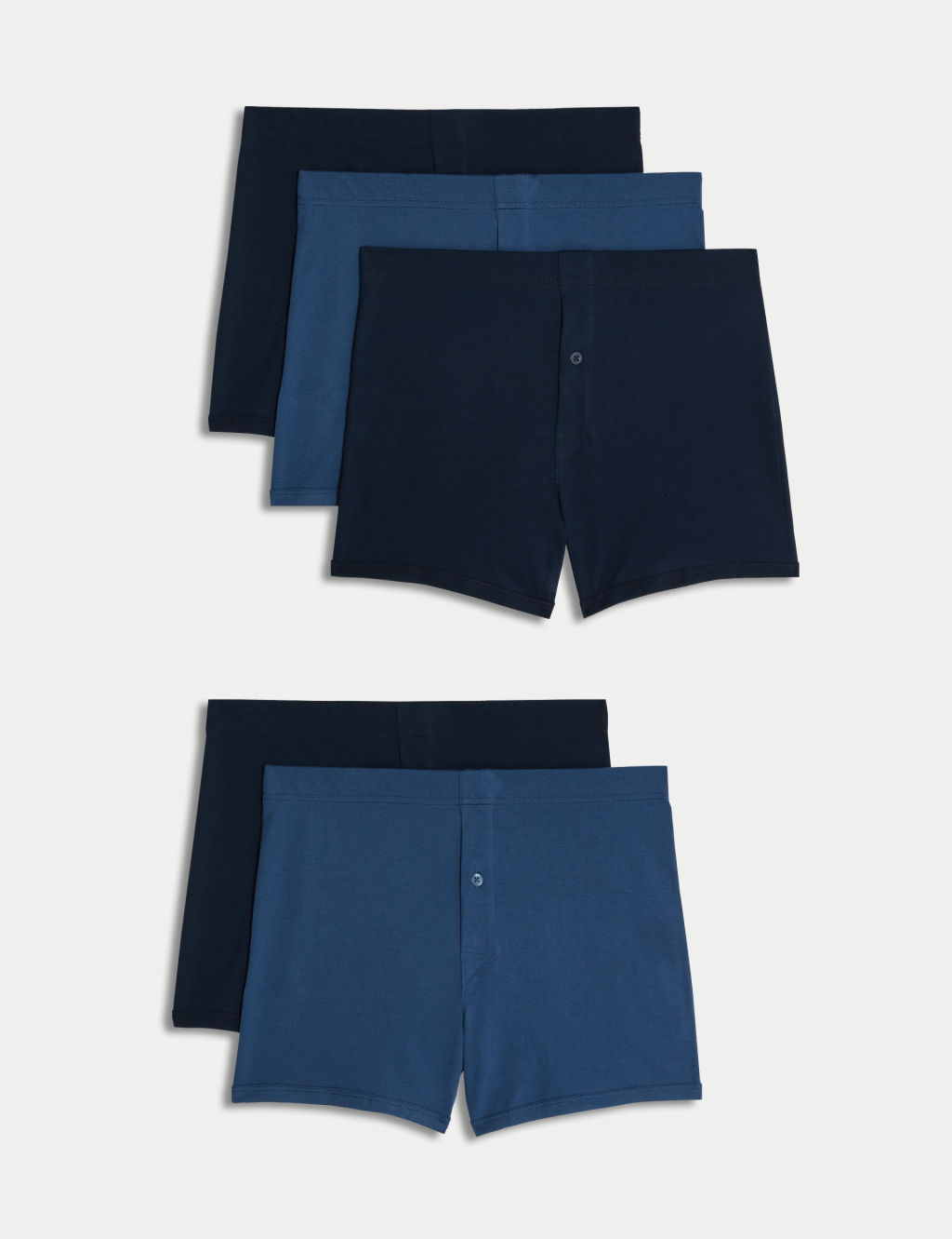 M&S 5 Pack Essential Cotton Trunks - L - Blue Mix, Blue Mix