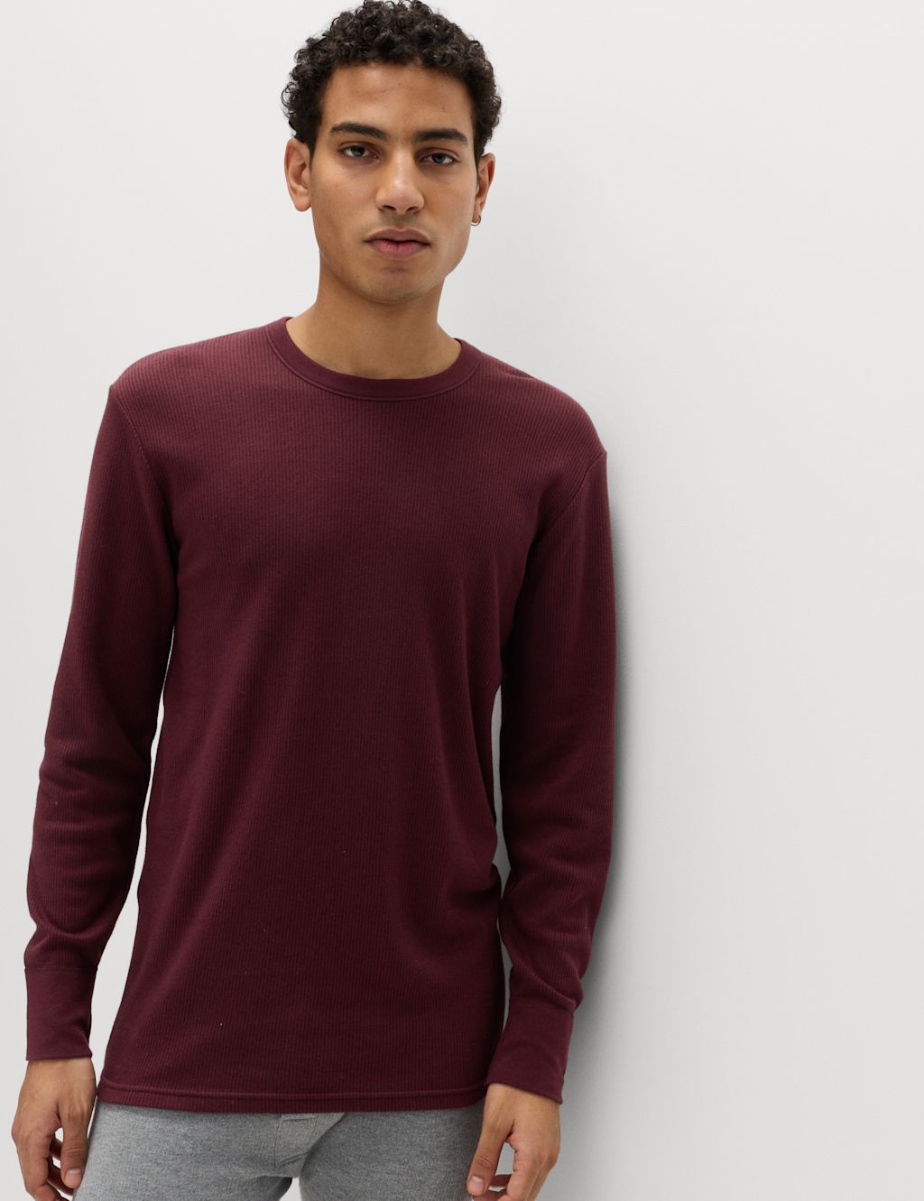 M&S Heatgen&trade; Medium Thermal Long Sleeve Tops - 2XL - Burgundy, Burgundy