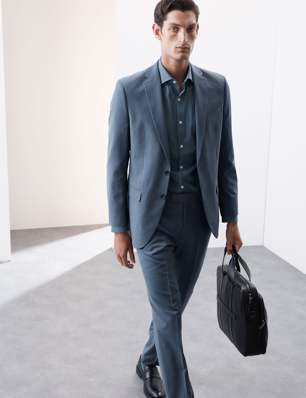Autograph Tailored Fit Performance Suit Jacket - 44SHT - Dark Airforce, Dark Airforce