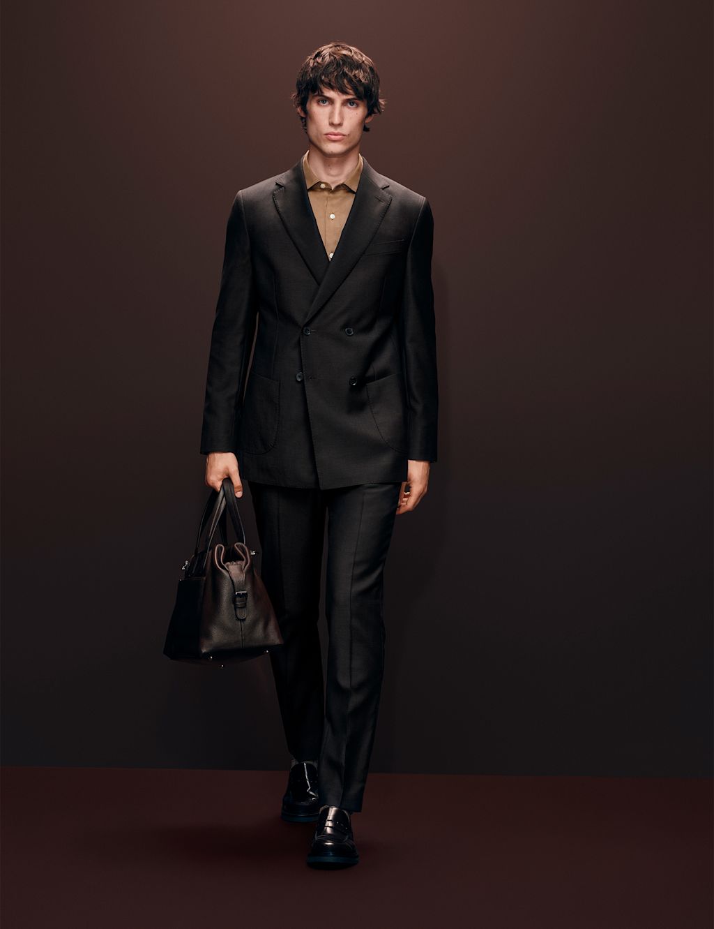 Autograph Tailored Fit Wool Blend Suit Trousers - 34REG - Brown, Brown