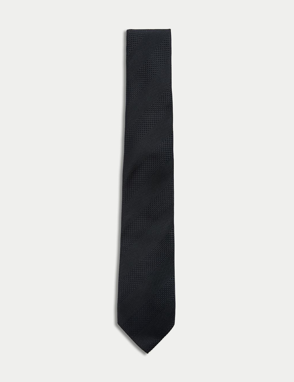 Autograph Textured Striped Pure Silk Tie - 1SIZE - Navy, Navy