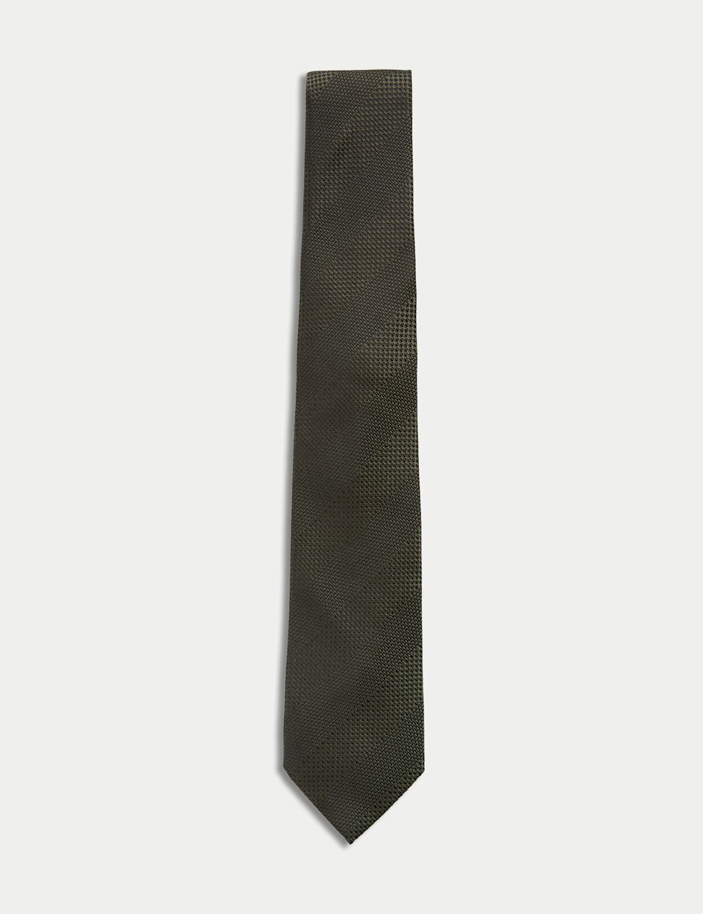 Autograph Textured Striped Pure Silk Tie - 1SIZE - Dark Olive, Dark Olive