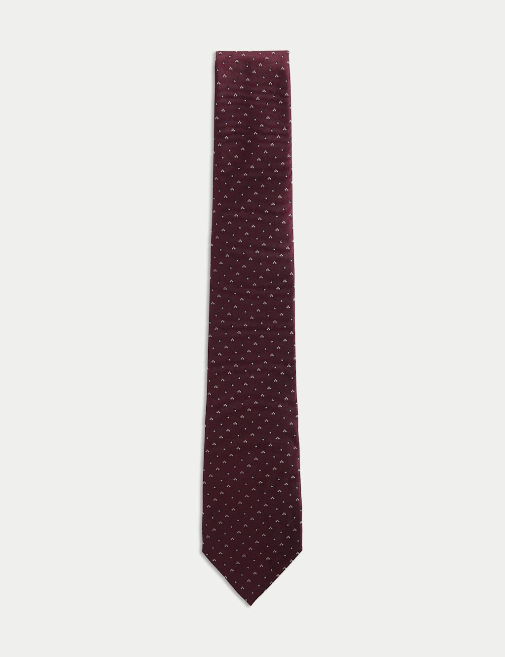 Autograph Slim Geometric Pure Silk Tie - 1SIZE - Burgundy, Burgundy