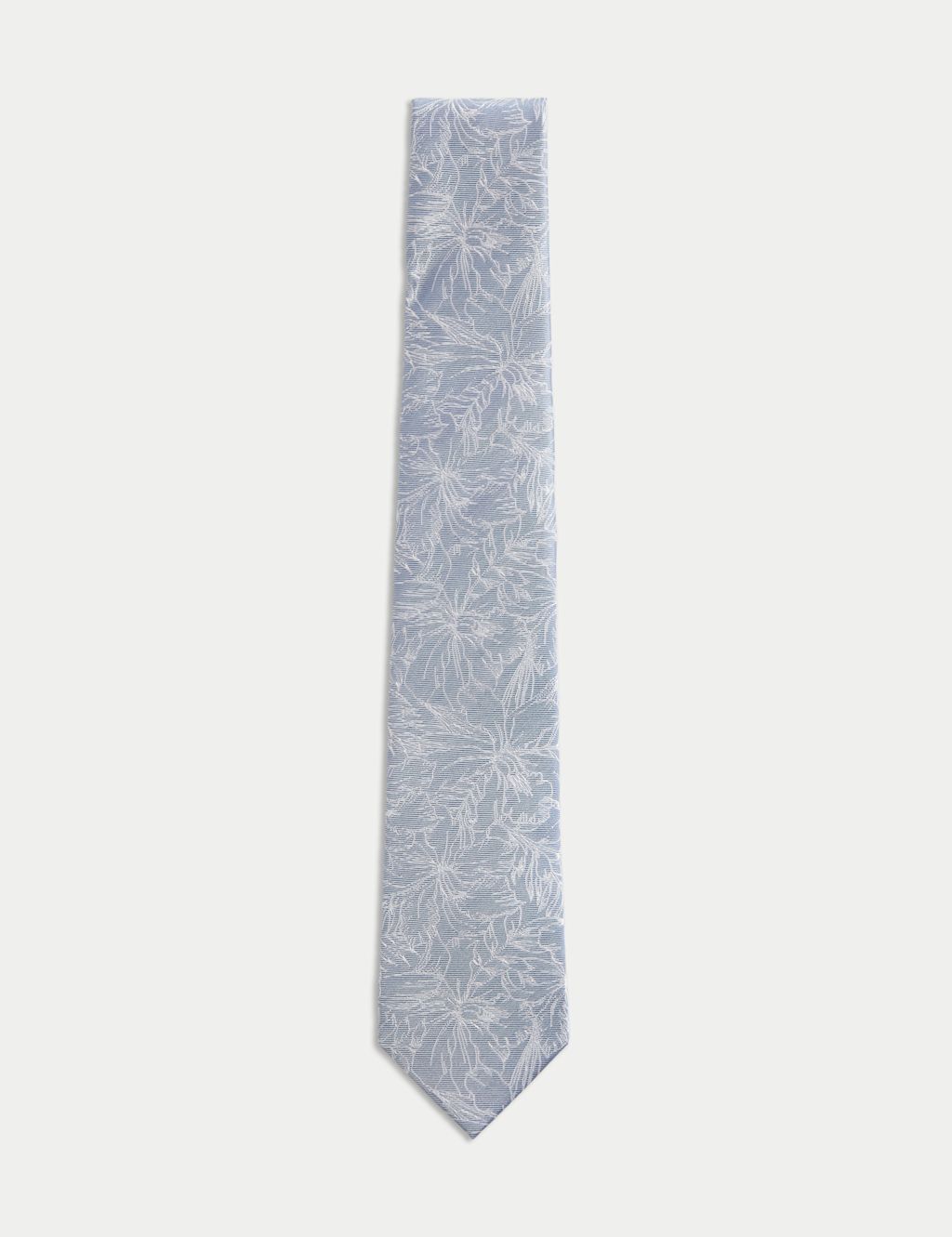 Autograph Floral Pure Silk Tie - 1SIZE - Pale Blue, Pale Blue