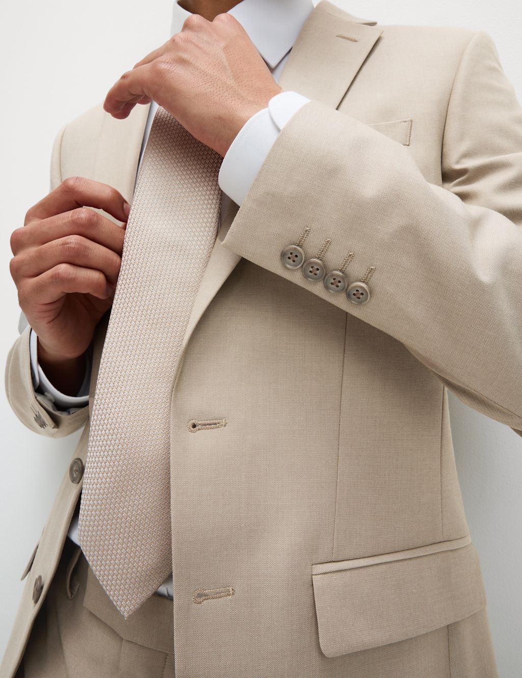 M&S Slim Fit Stretch Suit Jacket - 34LNG - Neutral, Neutral