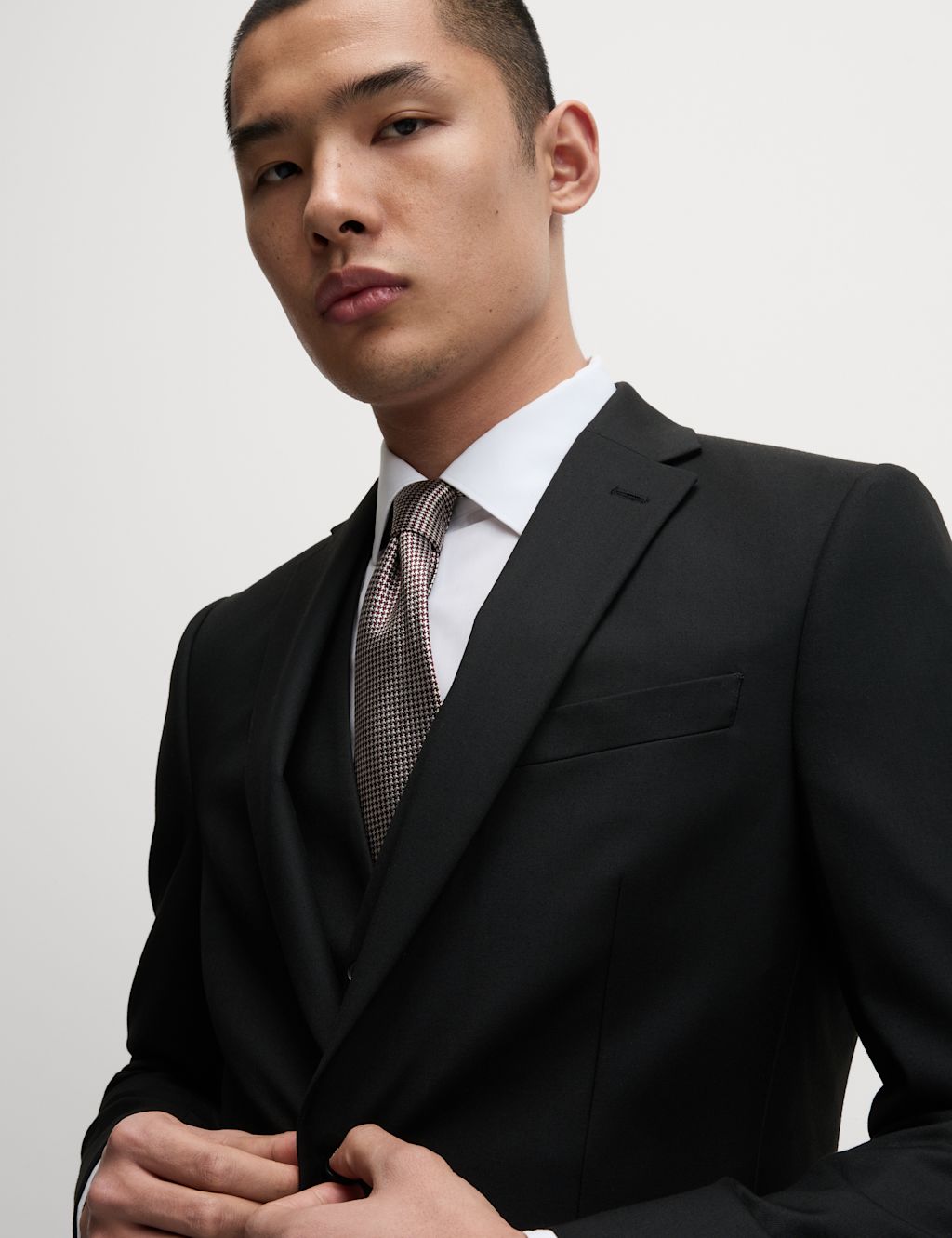 M&S Tailored Fit Stretch Suit Jacket - 38REG - Black, Black
