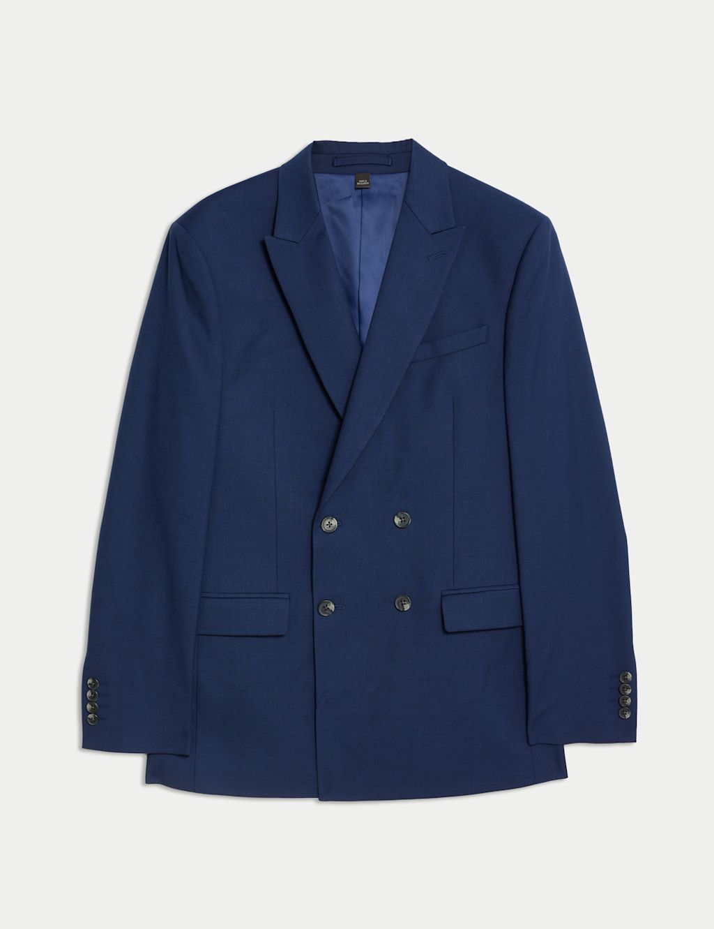 M&S Slim Fit Double Breasted Jacket with Stretch - 34 - Dark Indigo, Dark Indigo