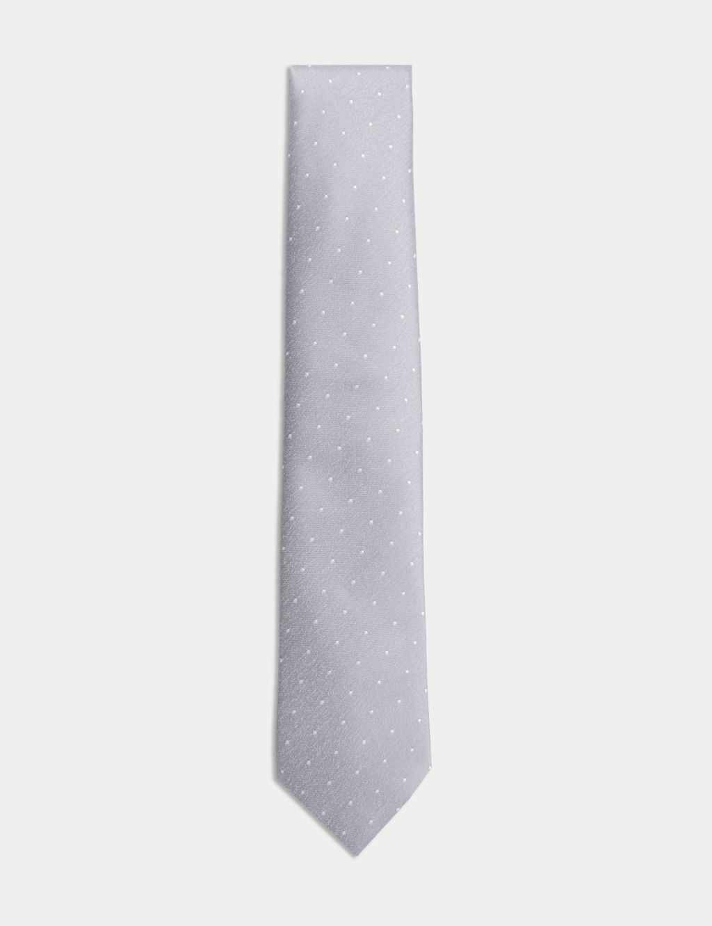 M&S Polka Dot Tie - 1SIZE - Silver, Silver