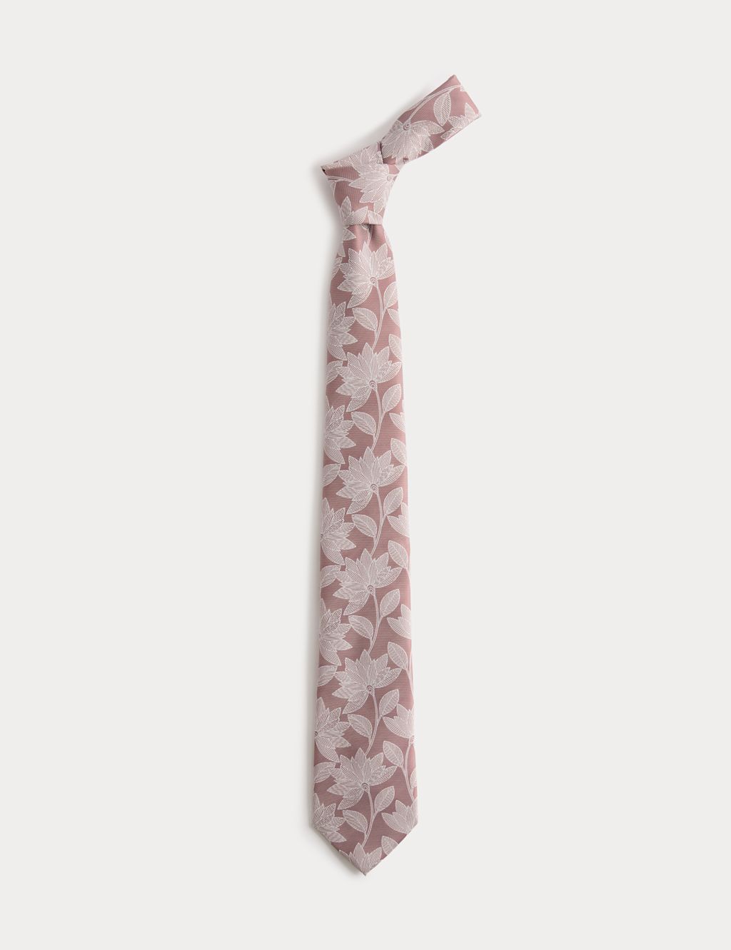 M&S Floral Fan Tie - Pink, Pink