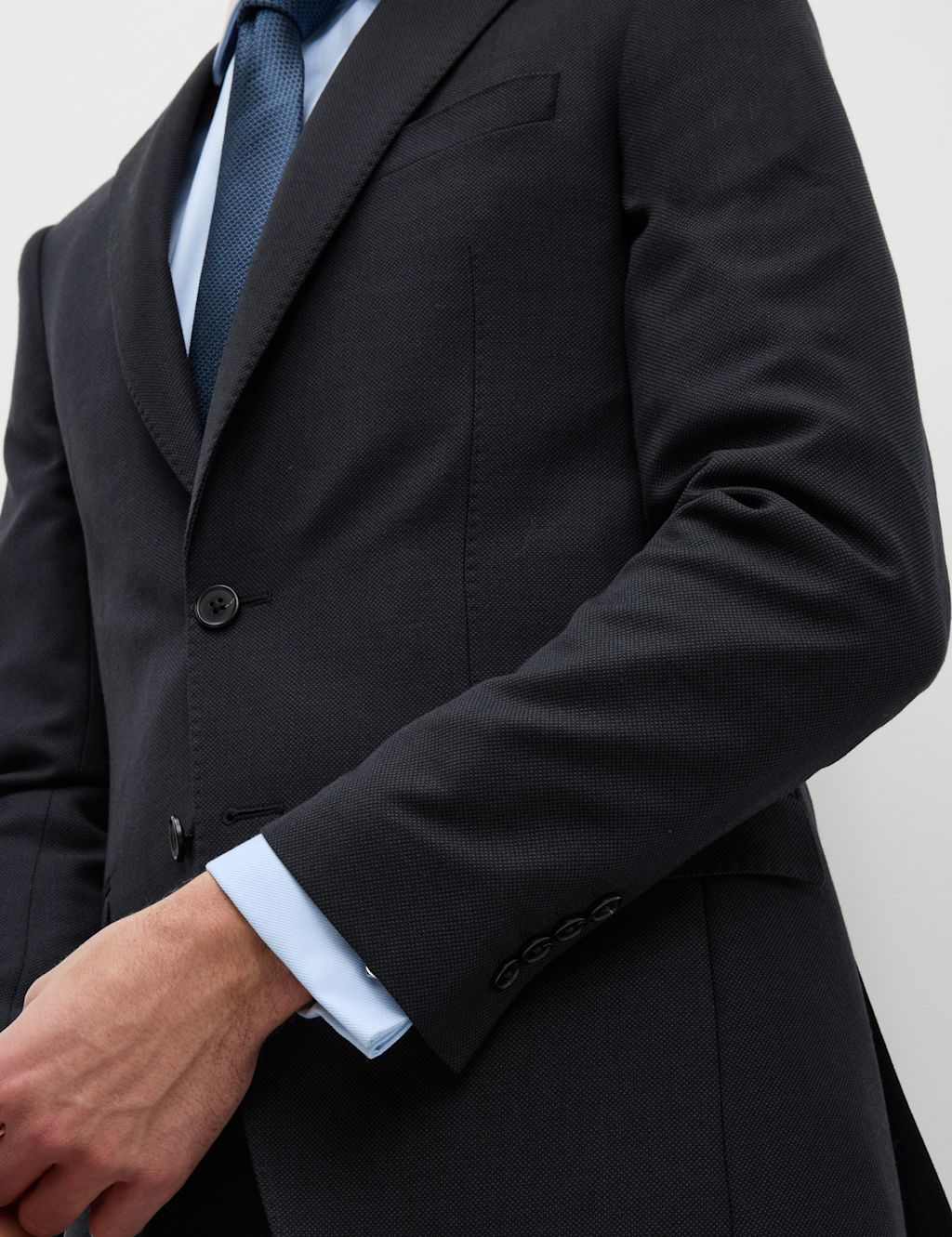 M&S Sartorial Slim Fit Pure Wool Suit Jacket - 42SHT - Navy, Navy