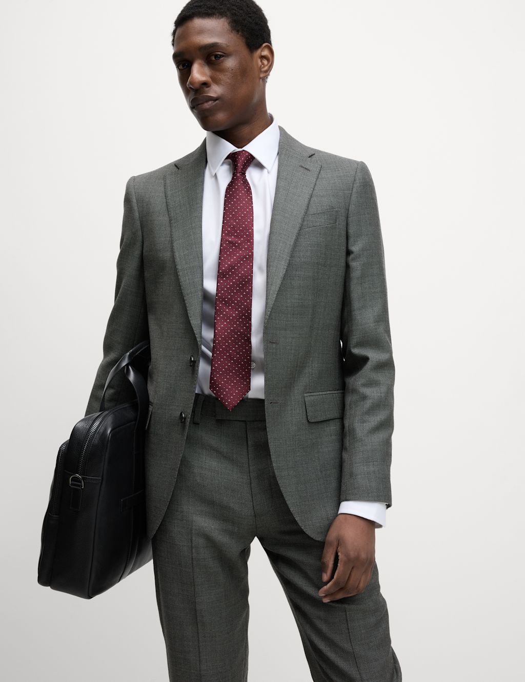 M&S Sartorial Slim Fit Pure Wool Suit Jacket - 38LNG - Charcoal, Charcoal