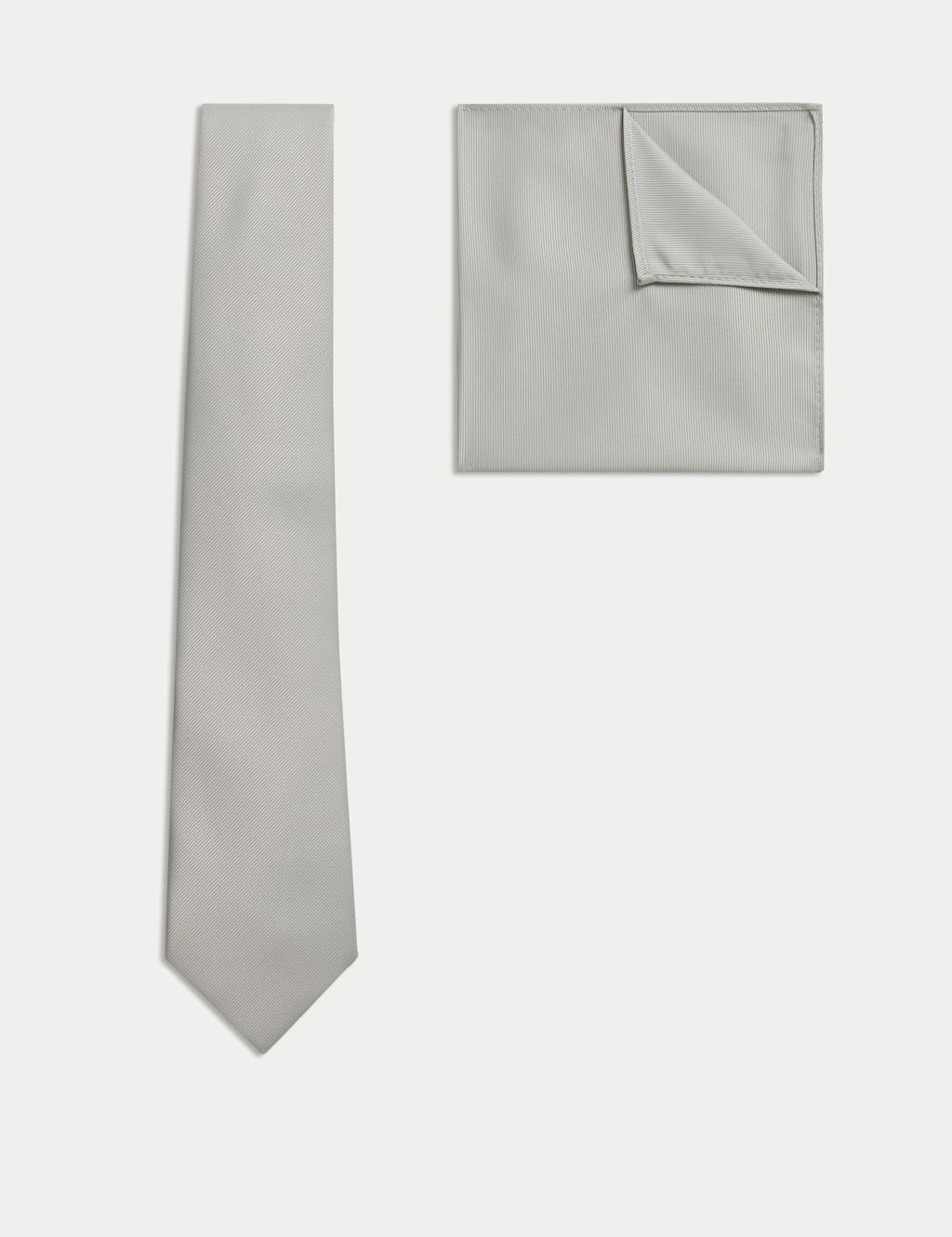 M&S Slim Tie & Pocket Square Set - 1SIZE - Sage Mix, Sage Mix
