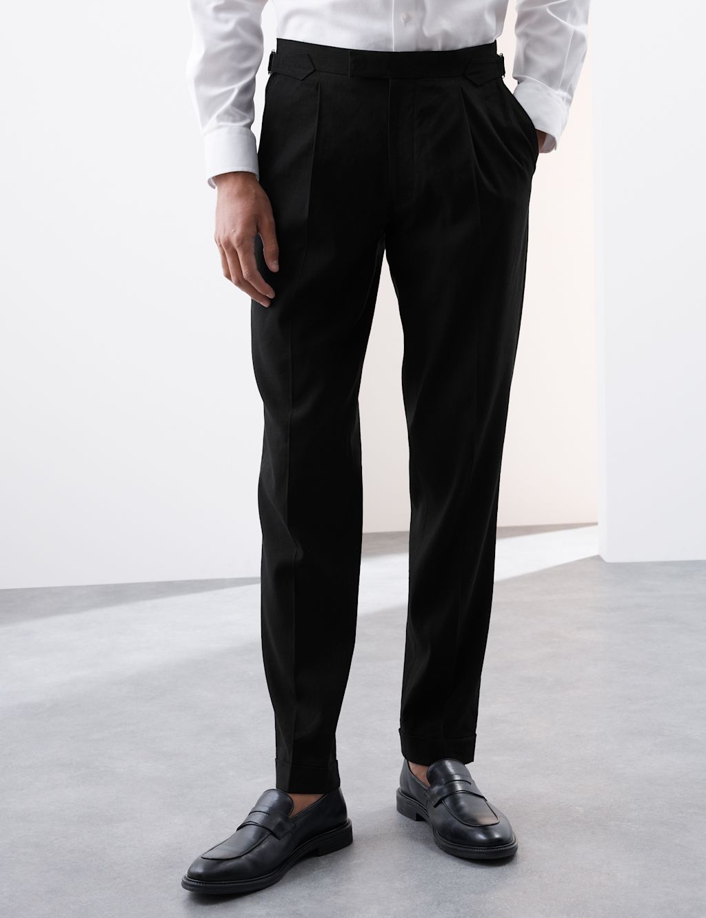 Autograph Tailored Fit Italian Performance Linen Blend Suit Trousers - 30REG - Black, Black