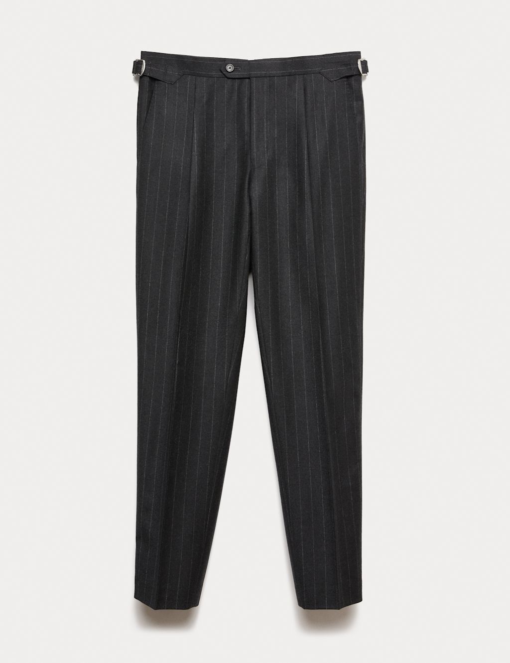 JAEGER  Italian Wool Pinstripe Trousers - 40REG - Charcoal, Charcoal
