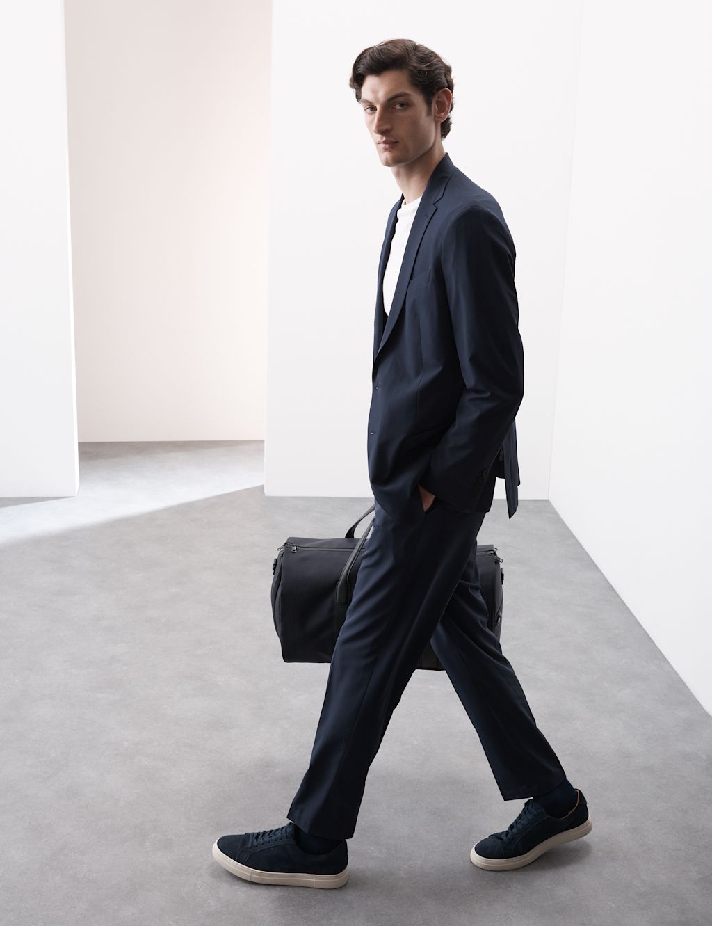 Autograph Performance Packable Elasticated Suit Trousers - SREG - Navy, Navy