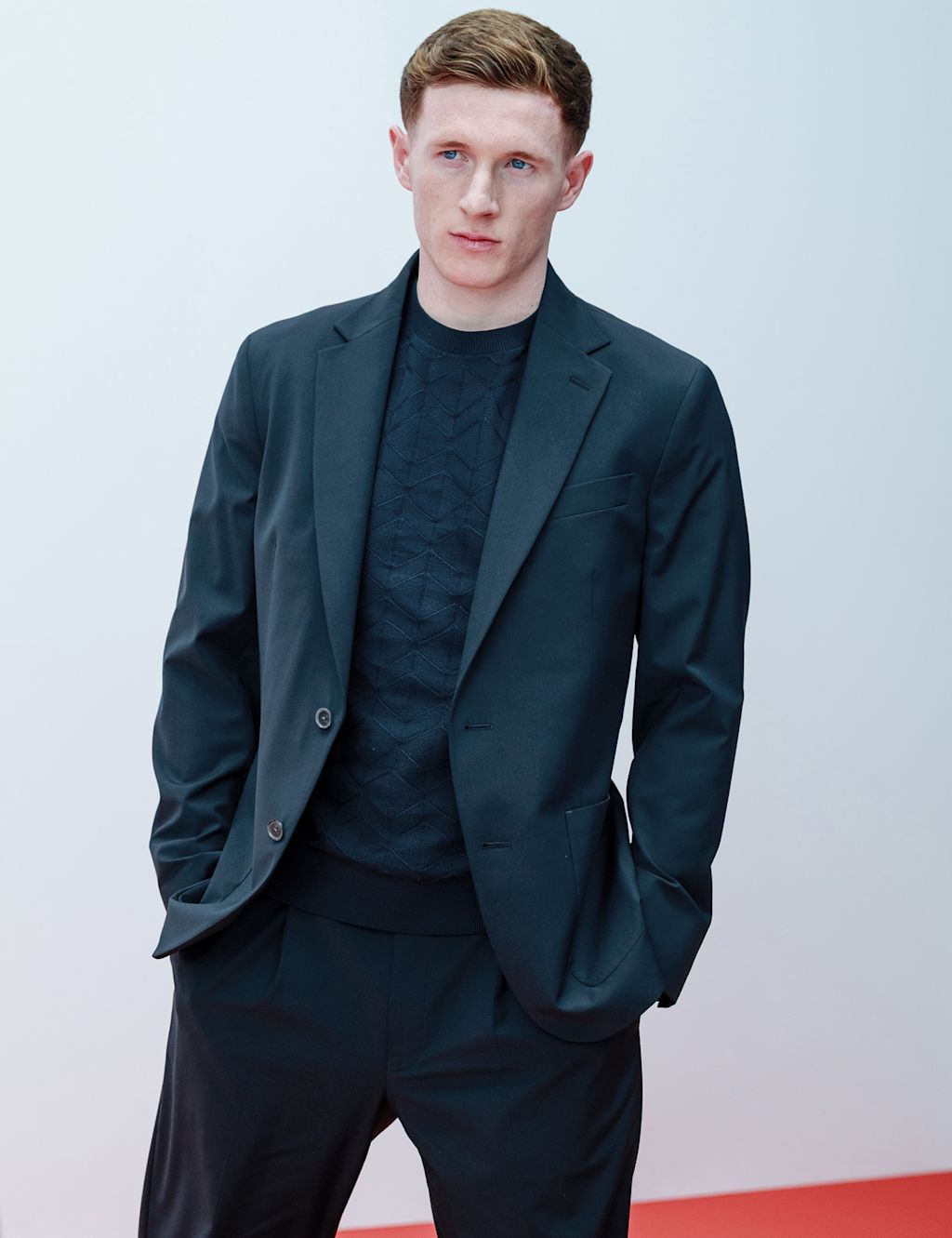Autograph Tailored Fit Performance Blazer - L - Dark Navy, Dark Navy