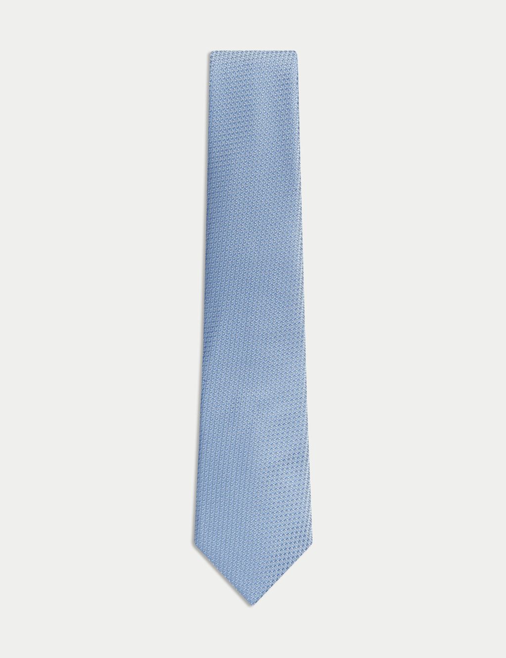 M&S Sartorial Textured Pure Silk Tie - 1SIZE - Blue, Blue