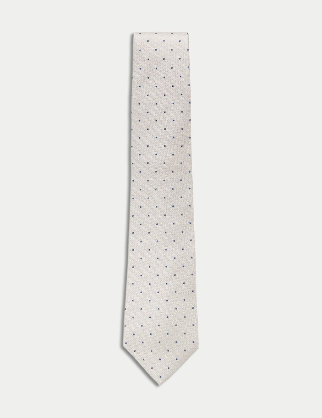 M&S Sartorial Pure Silk Polka Dot Tie - 1SIZE - Champagne, Champagne