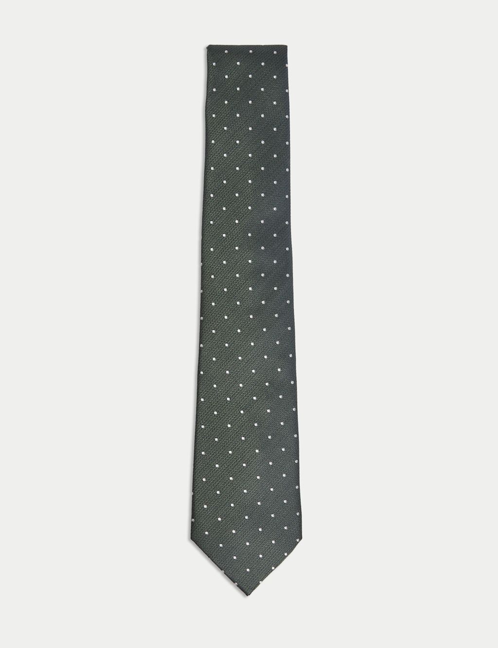 M&S Sartorial Pure Silk Polka Dot Tie - 1SIZE - Khaki, Khaki
