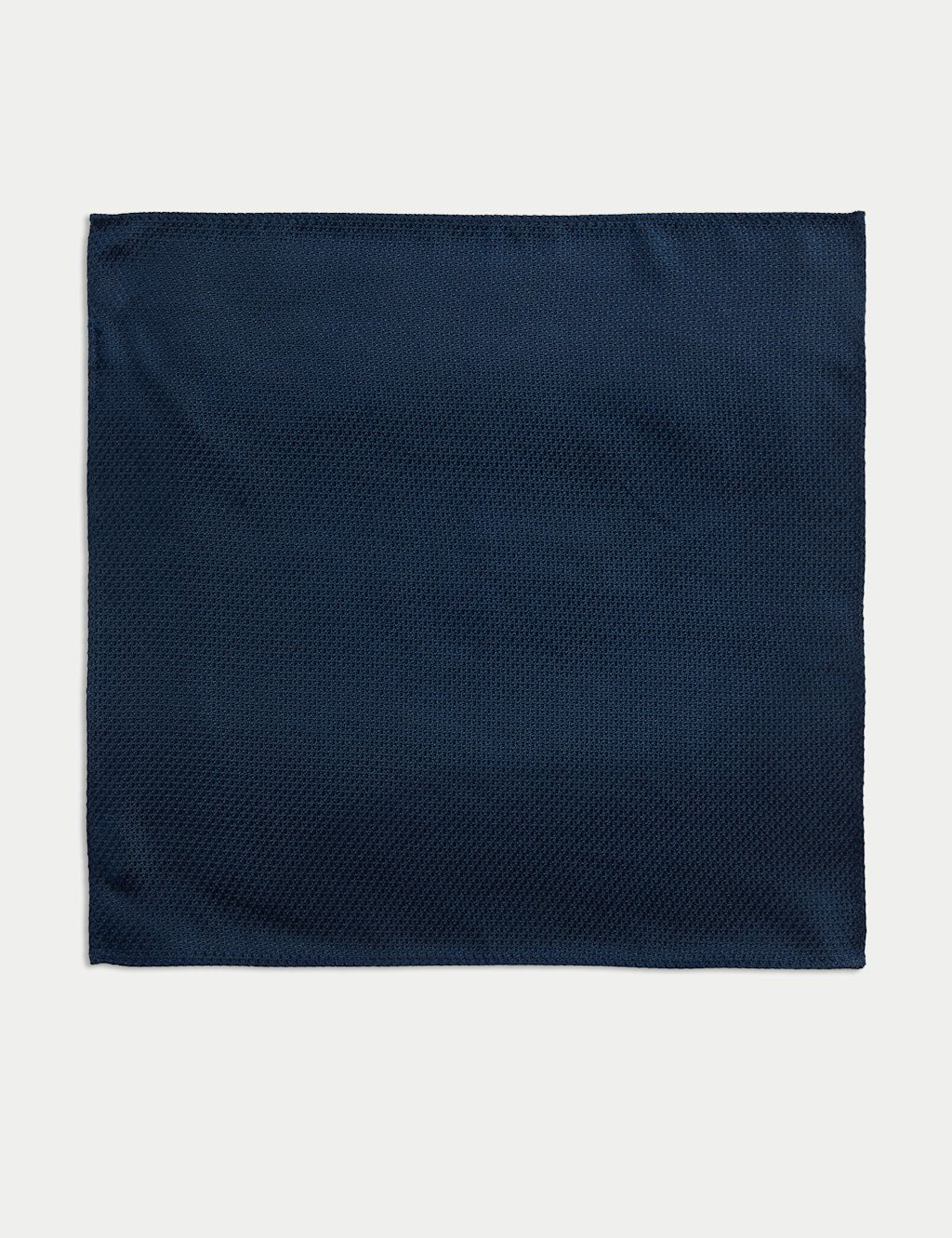 M&S Sartorial Textured Pure Silk Pocket Square - 1SIZE - Navy, Navy