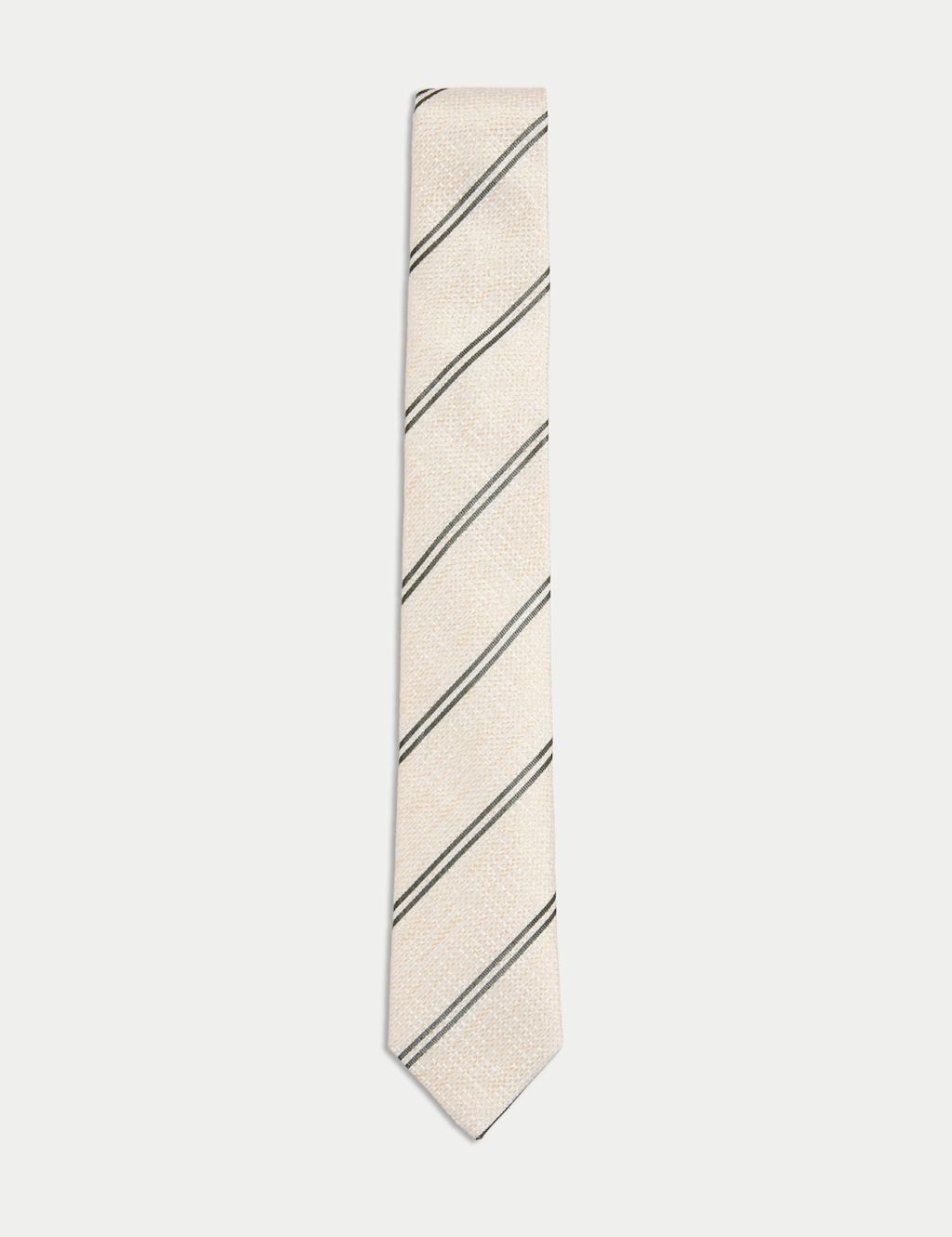 JAEGER  Slim Striped Pure Silk Tie - 1SIZE - White Mix, White Mix
