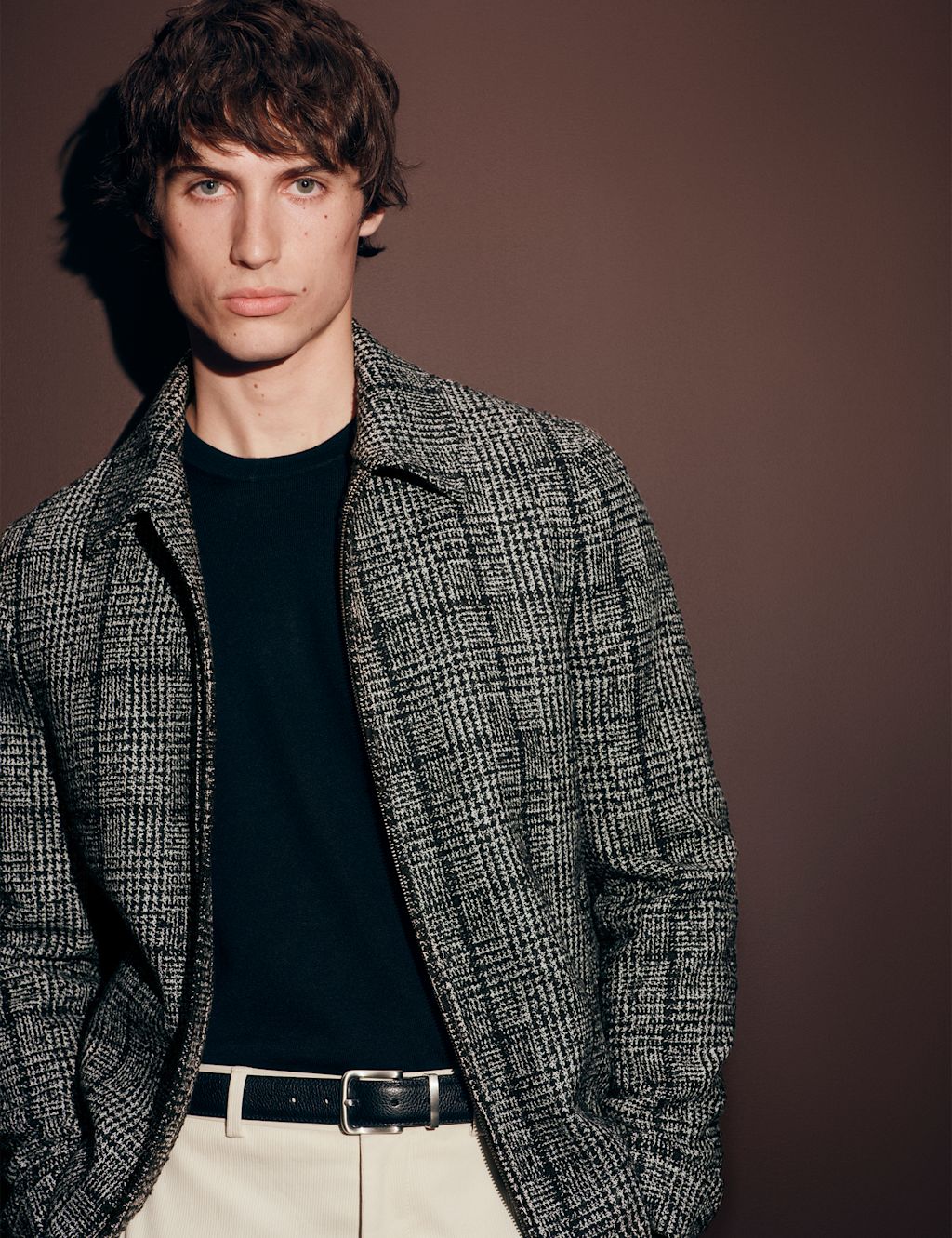 Autograph Wool Blend Harrington Jacket - LREG - Black, Black