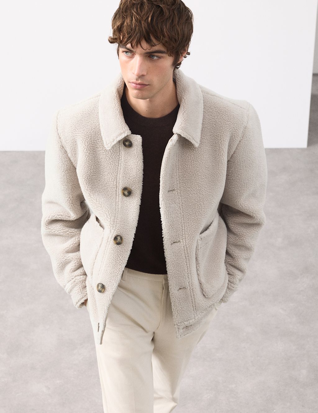 Autograph Borg Harrington Jacket - XLREG - Neutral, Neutral