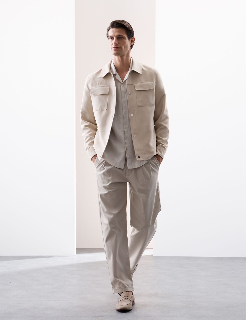 Autograph Faux Suede Overshirt - XL - Ecru, Ecru