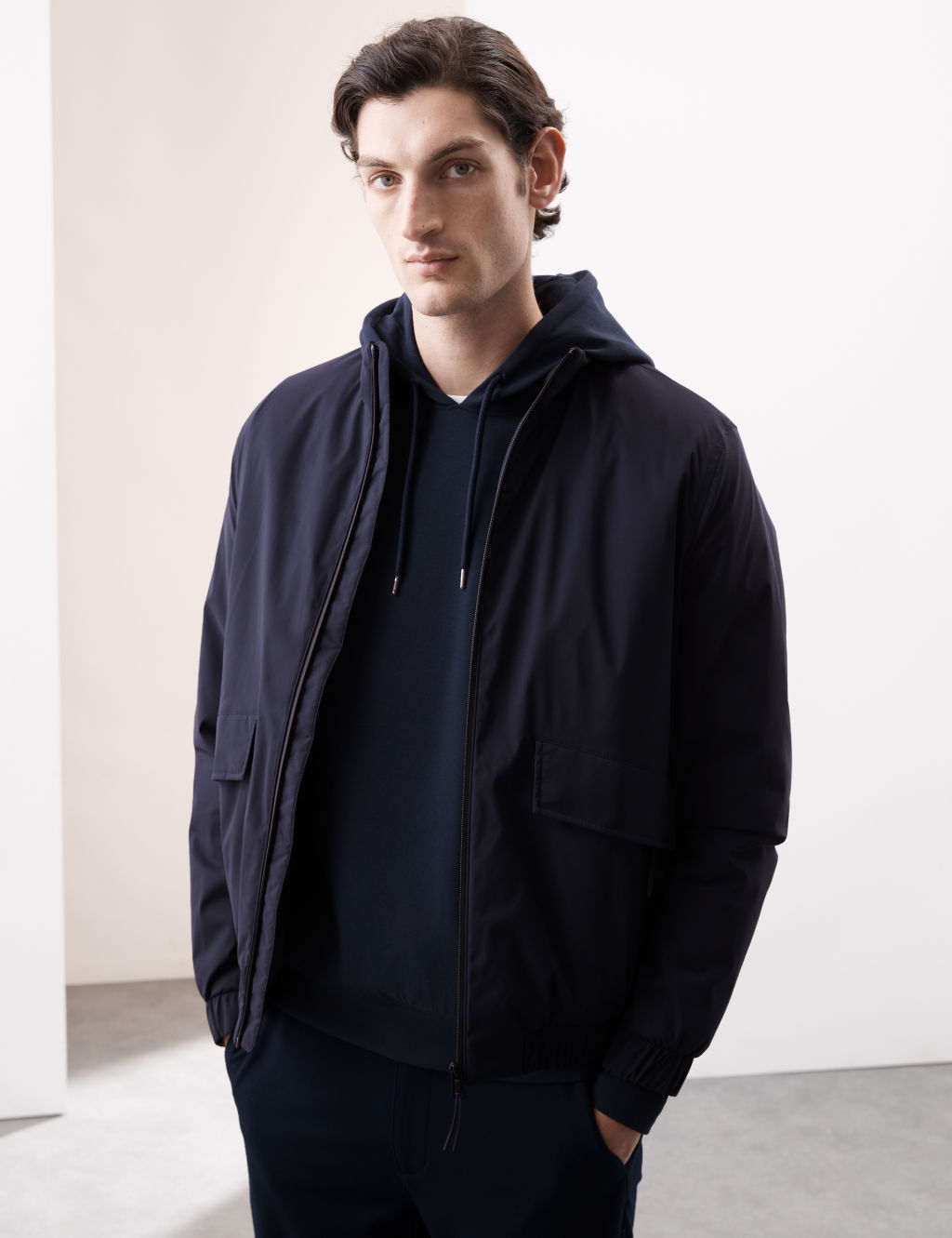 Autograph Padded Blouson Jacket with Stormwear™ - Dark Navy, Dark Navy
