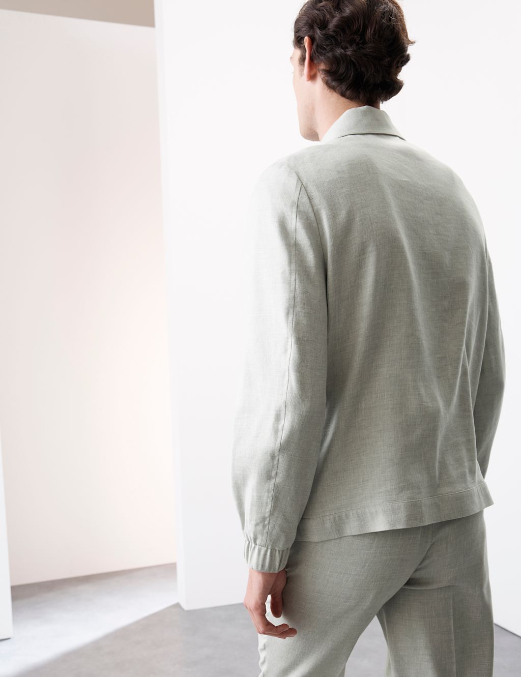 Autograph Italian Linen Miracle™ Bomber Jacket - Light Grey, Light Grey