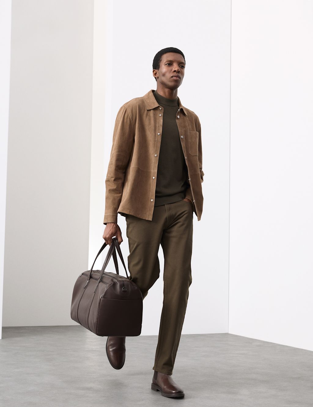 Autograph Lightweight Suede Overshirt Jacket - LREG - Taupe, Taupe