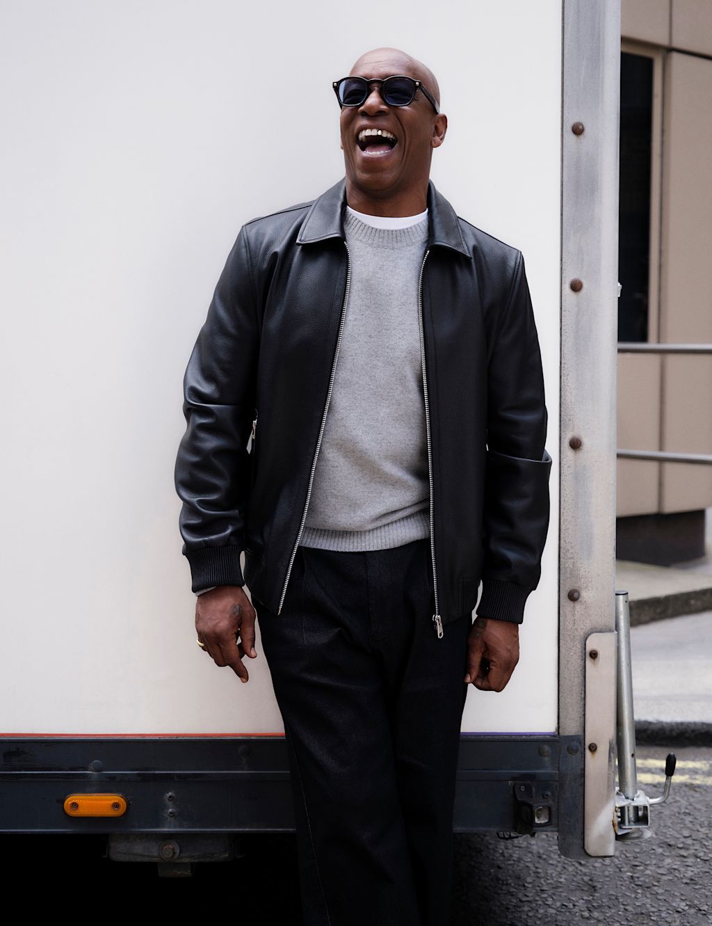 Autograph Leather Harrington Jacket - LREG - Black, Black