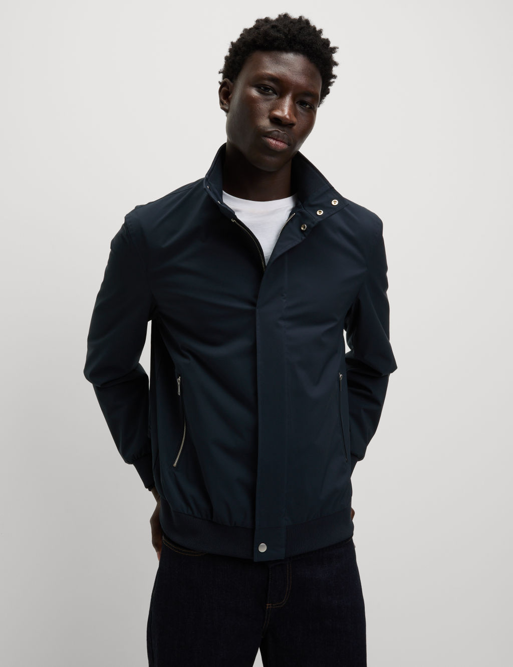 M&S Bomber Jacket with Stormwear™ - XXXLREG - Dark Navy, Dark Navy
