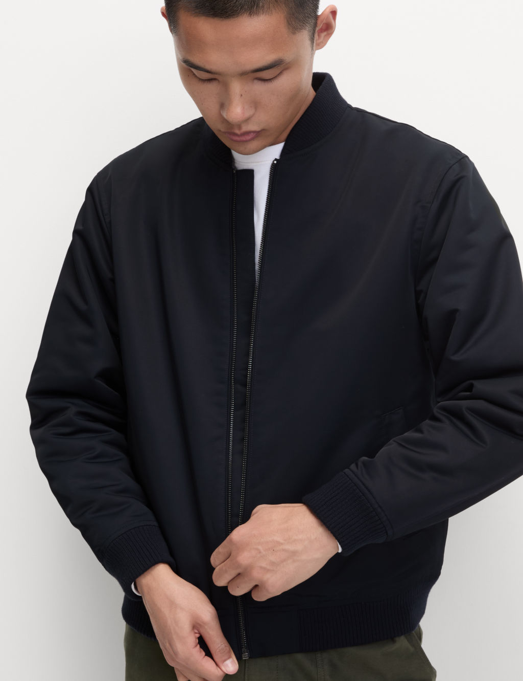 M&S Satin Bomber Jacket - XXXLREG - Navy, Navy