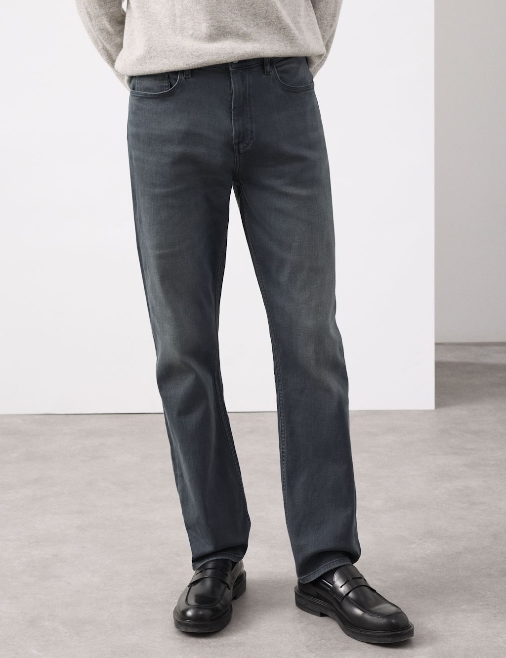 Autograph Straight Fit Italian Soft Touch Jeans - 4229 - Grey, Grey