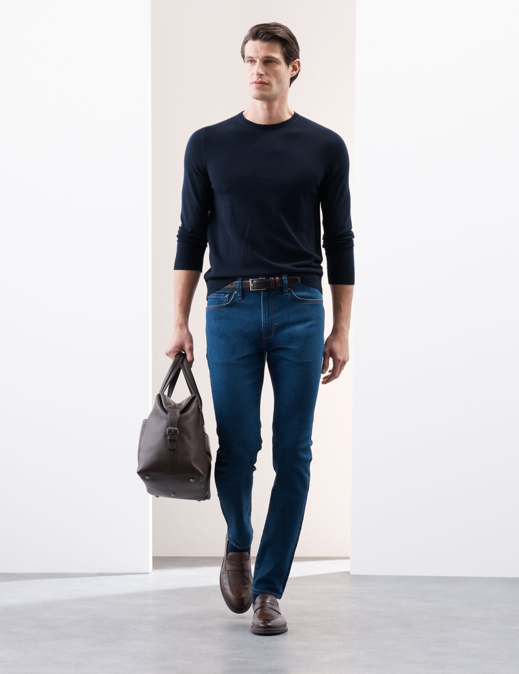 Autograph Slim Fit Soft Touch 5 Pocket Jeans - 3029 - Indigo Mix, Indigo Mix
