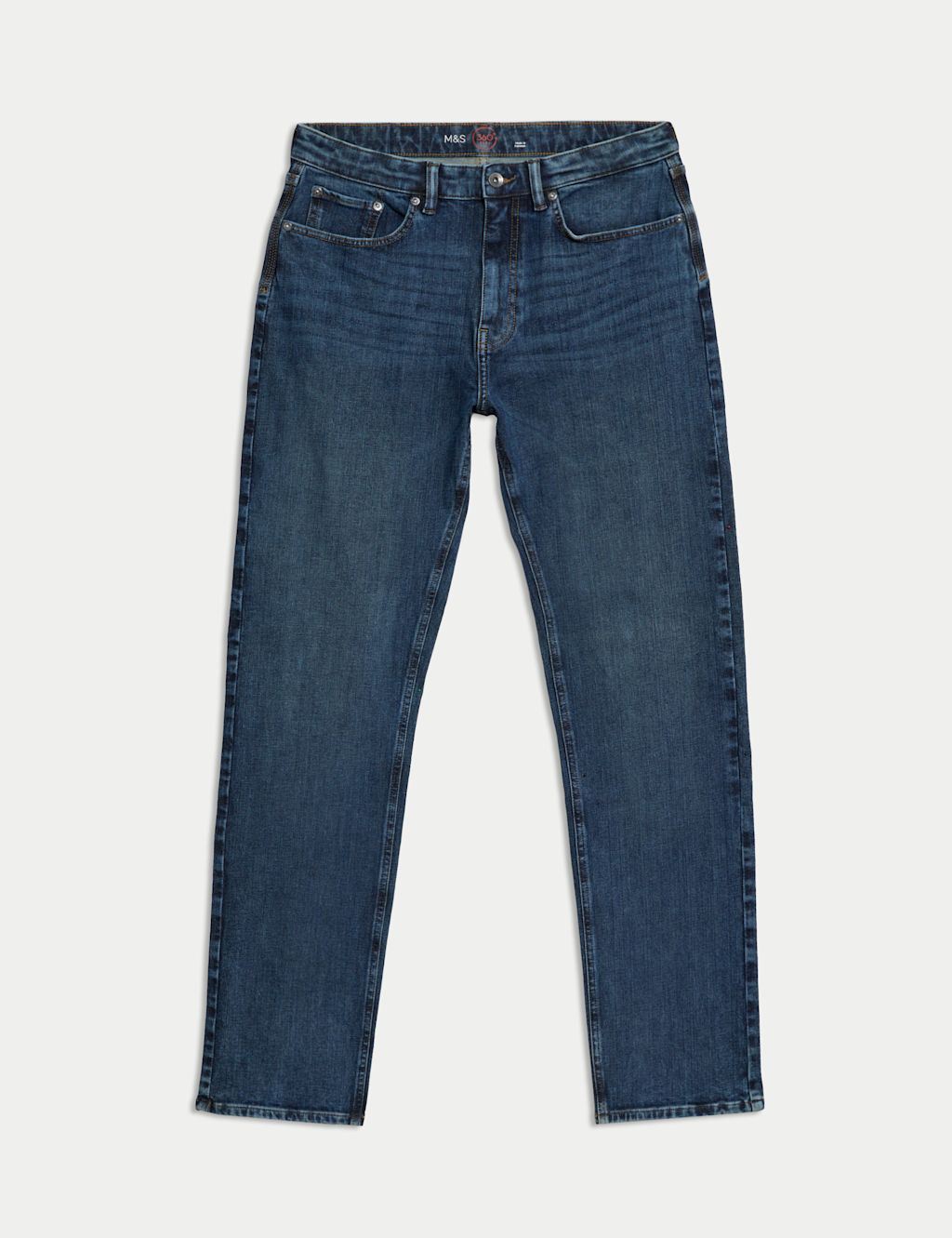 Autograph Straight Fit 360 Flex Stretch Jeans - 4431 - Medium Blue, Medium Blue