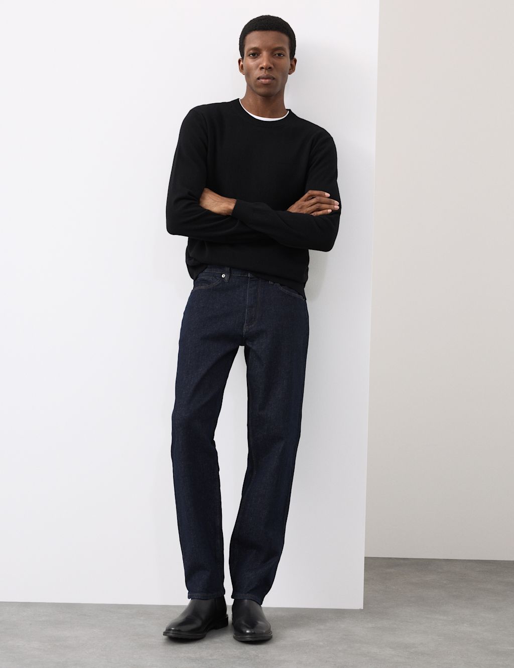 Autograph Straight Fit 360 Flex Stretch Jeans - 3229 - Dark Indigo, Dark Indigo