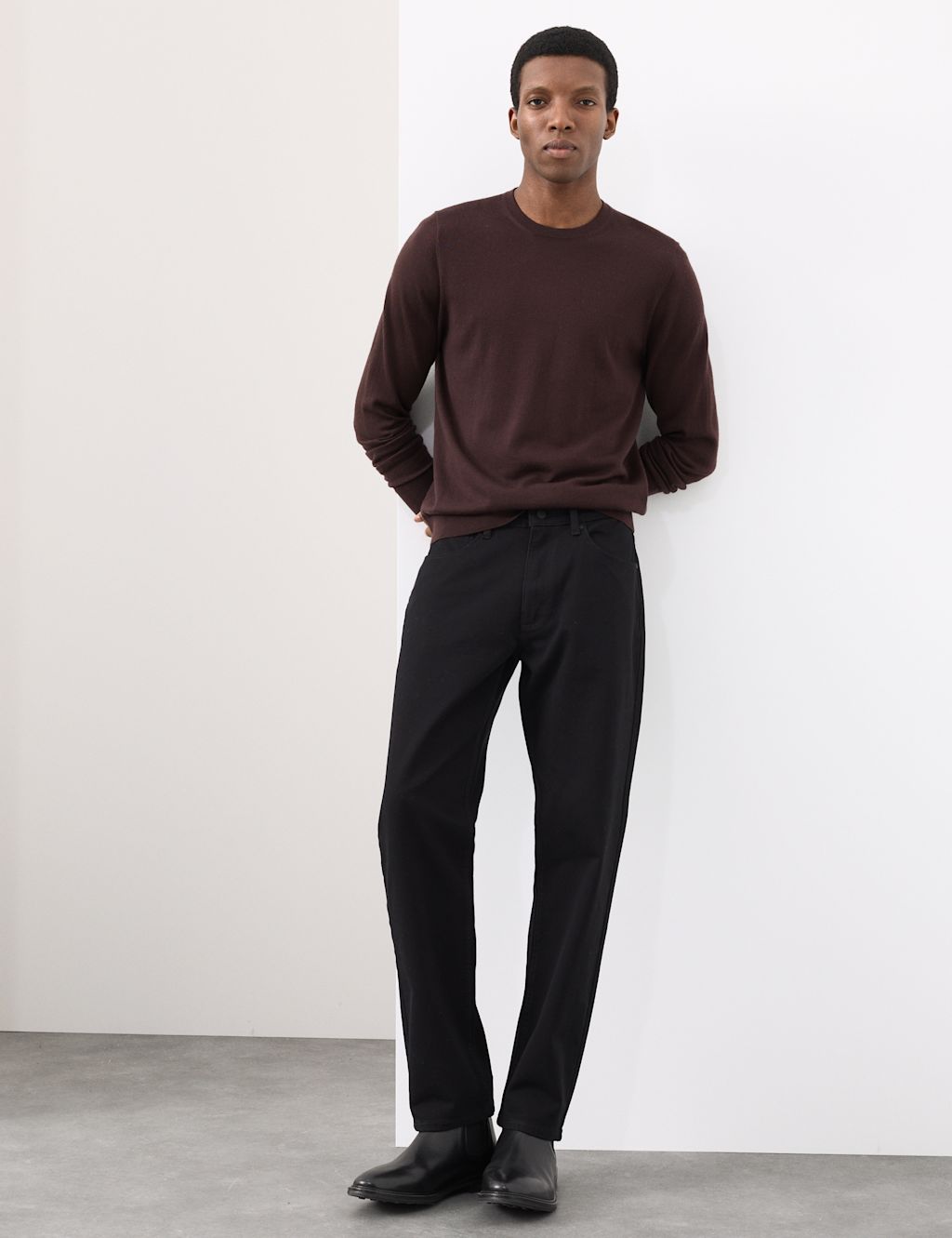 Autograph Straight Fit 360 Flex Stretch Jeans - 3031 - Black/Black, Black/Black