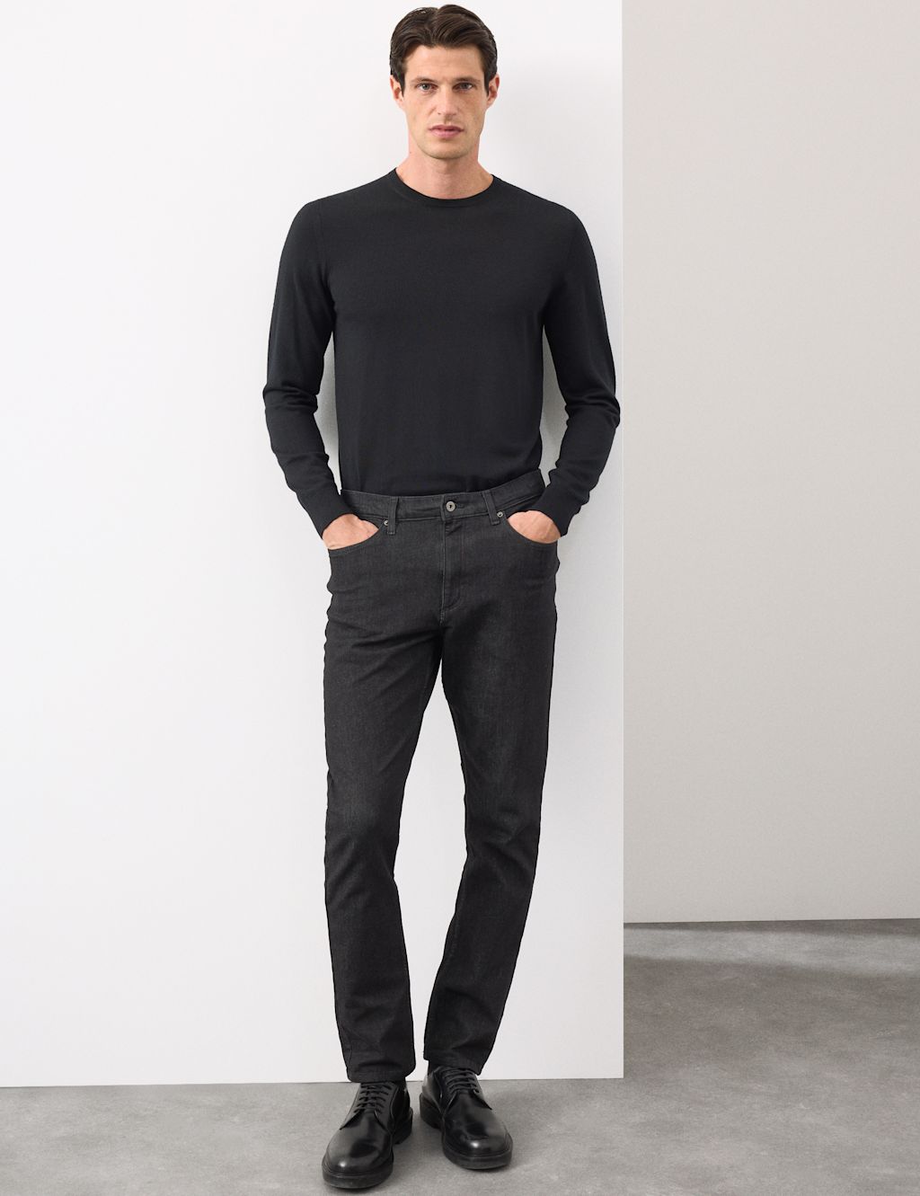 M&S Slim Fit 360 Flex Stretch Jeans - 3033 - Black Denim, Black Denim