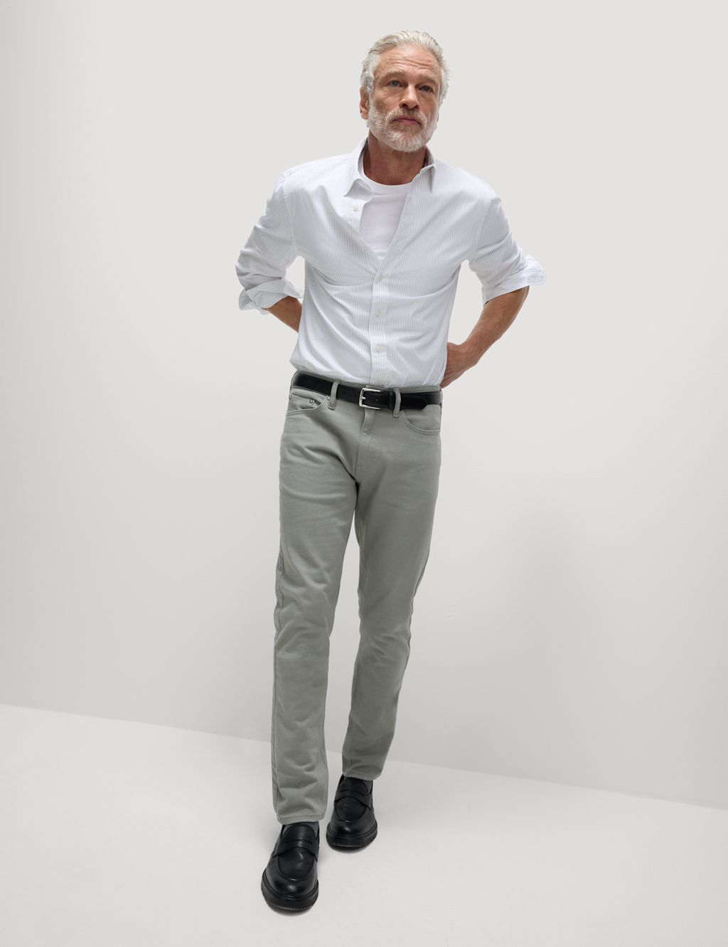 M&S Slim Fit 360 Flex Stretch Jeans - 4029 - Light Grey, Light Grey