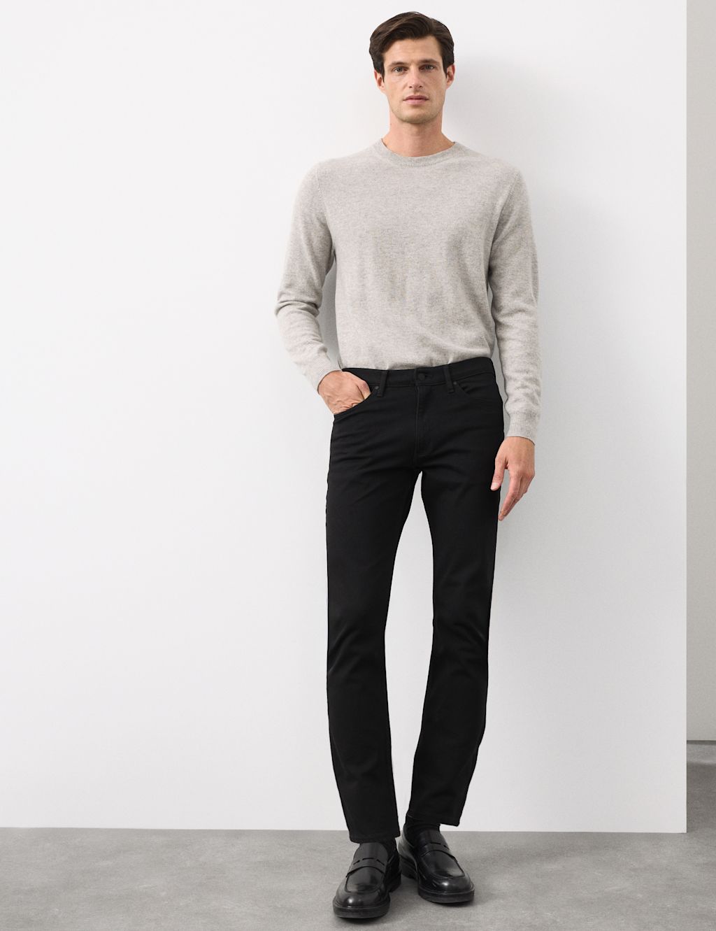 M&S Slim Fit 360 Flex Stretch Jeans - 3035 - Black/Black, Black/Black