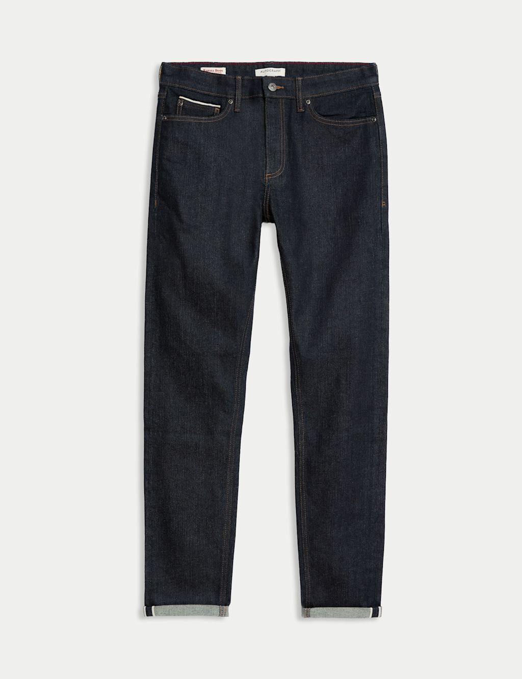 Autograph Slim Fit Japanese Selvedge Stretch Jeans - 3229 - Dark Indigo, Dark Indigo