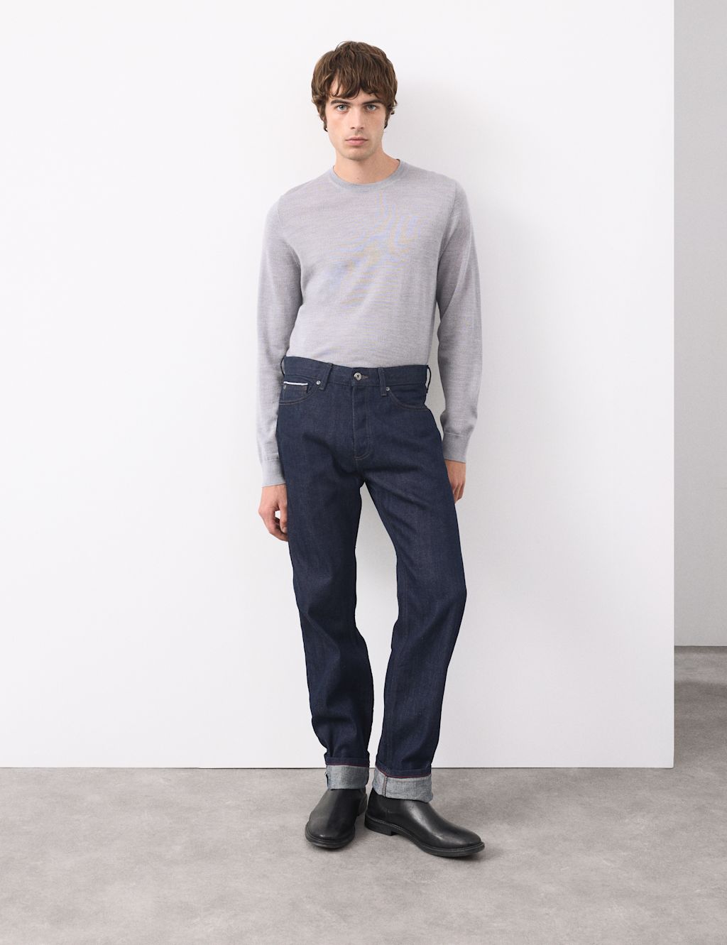 Autograph Straight Fit Japanese Rigid Selvedge Jeans - 3829 - Indigo, Indigo