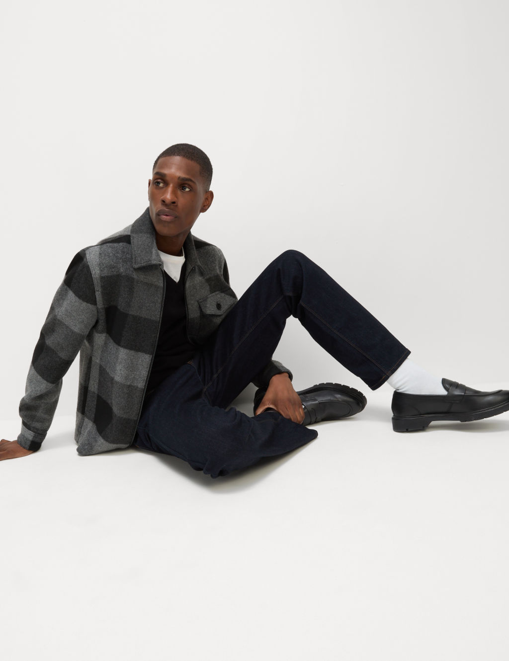 M&S Straight Fit Stretch Jeans - 3827 - Dark Indigo, Dark Indigo