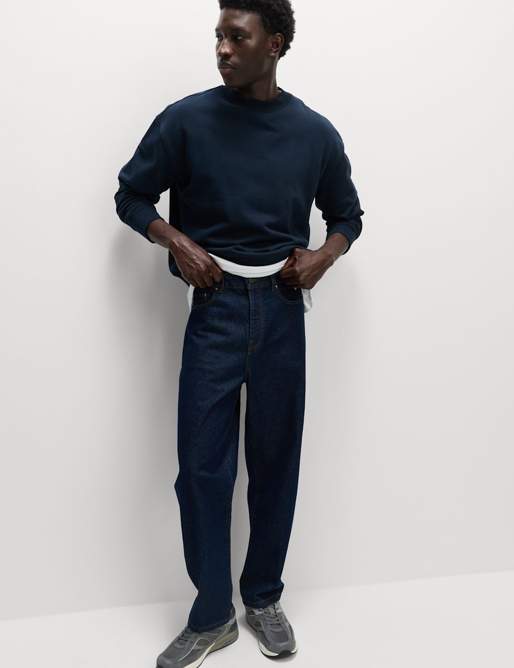 M&S Baggy Fit Denim Jeans - 3029 - Indigo, Indigo