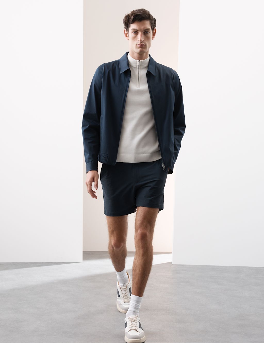Autograph Technical Performance Short Chino Shorts - 34SHT - Dark Navy, Dark Navy
