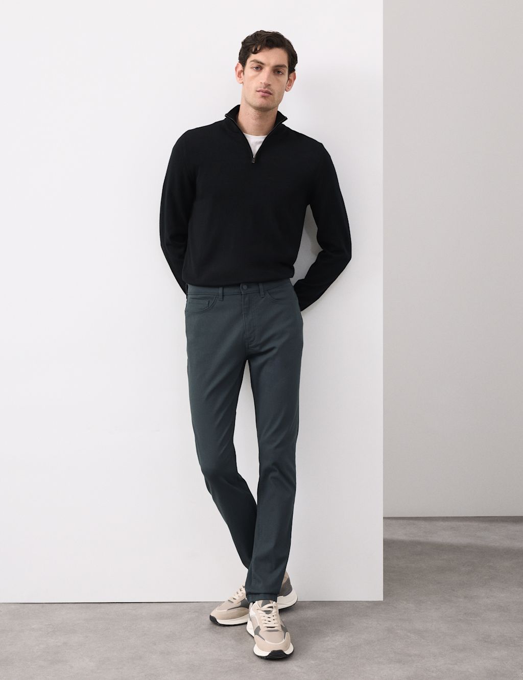 Autograph Cotton Rich Twill Performance Trousers - 4029 - Pewter, Pewter