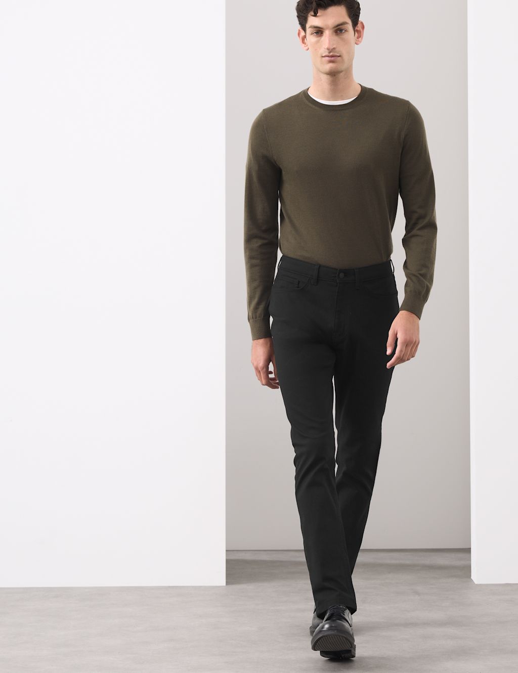 Autograph Cotton Rich Twill Performance Trousers - 3033 - Black, Black