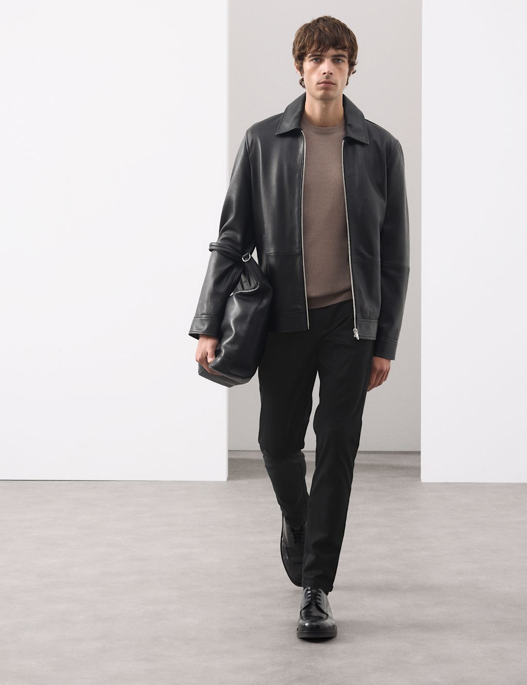 Autograph Slim Fit Cotton Rich Stretch Trousers - 3433 - Black, Black